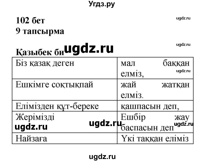 ГДЗ (Решебник) по казахскому языку 6 класс Аринова Б.А. / страница / 102