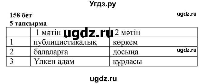 ГДЗ (Решебник) по казахскому языку 6 класс Аринова Б.А. / страница / 158