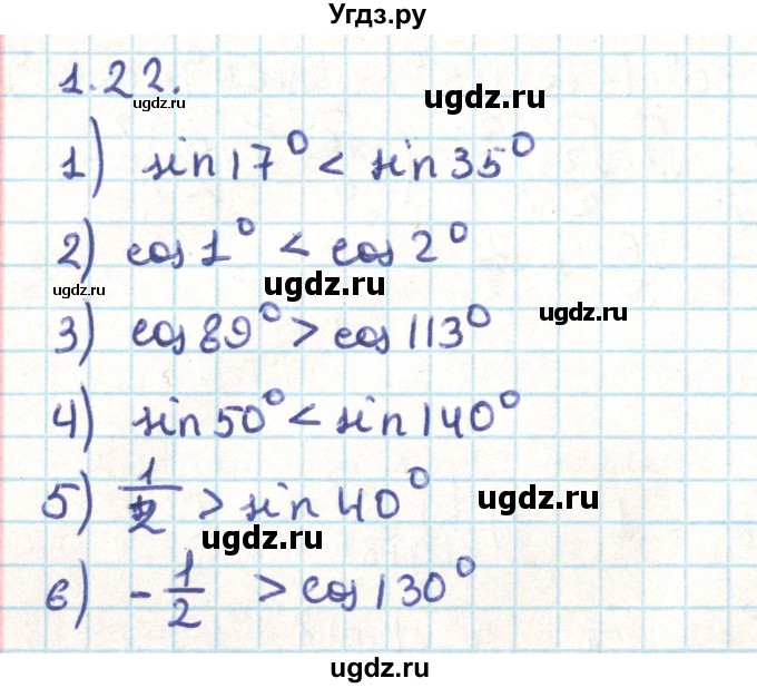 ГДЗ (Решебник) по геометрии 9 класс Мерзляк А.Г. / параграф 1 / 1.22