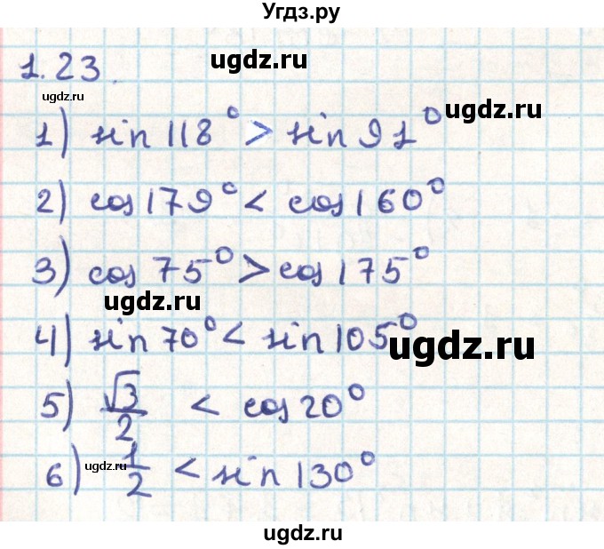 ГДЗ (Решебник) по геометрии 9 класс Мерзляк А.Г. / параграф 1 / 1.23