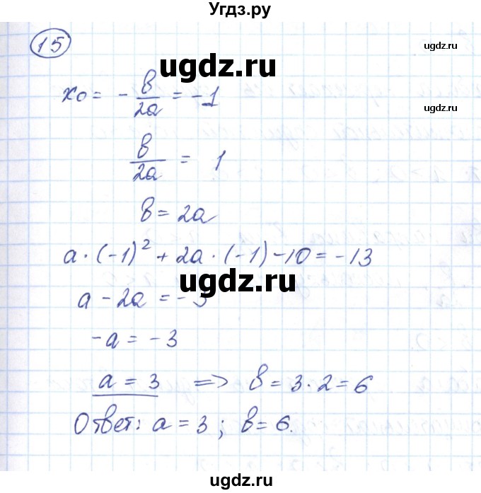 ГДЗ (Решебник) по алгебре 9 класс (рабочая тетрадь) Мерзляк А.Г. / параграф 11 / 15