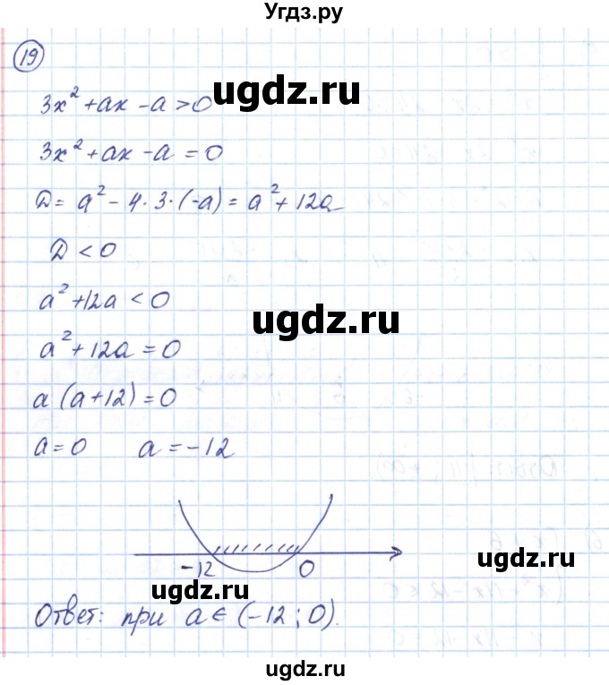 ГДЗ (Решебник) по алгебре 9 класс (рабочая тетрадь) Мерзляк А.Г. / параграф 12 / 19