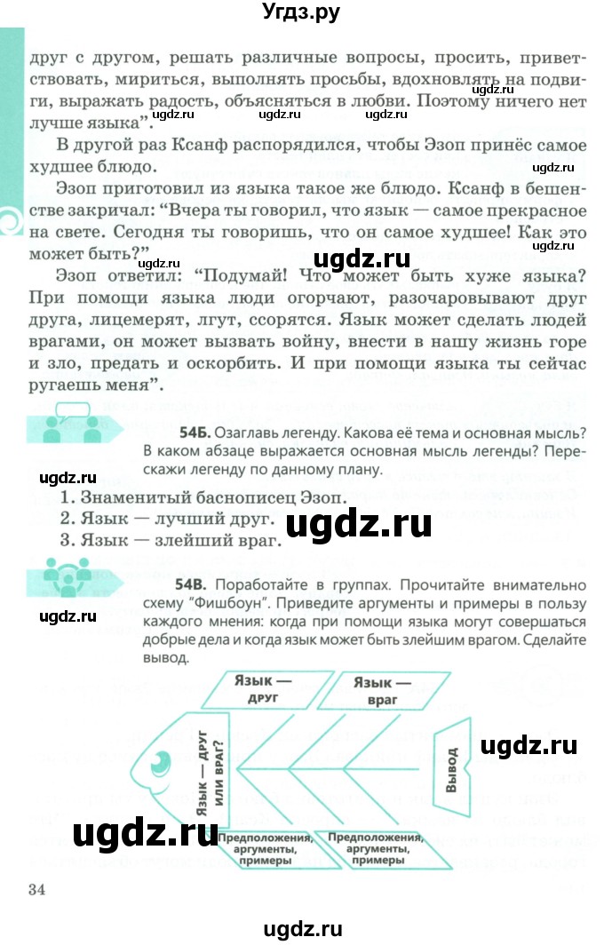 ГДЗ (Учебник) по русскому языку 5 класс Сабитова З.К. / часть 1. страница / 34