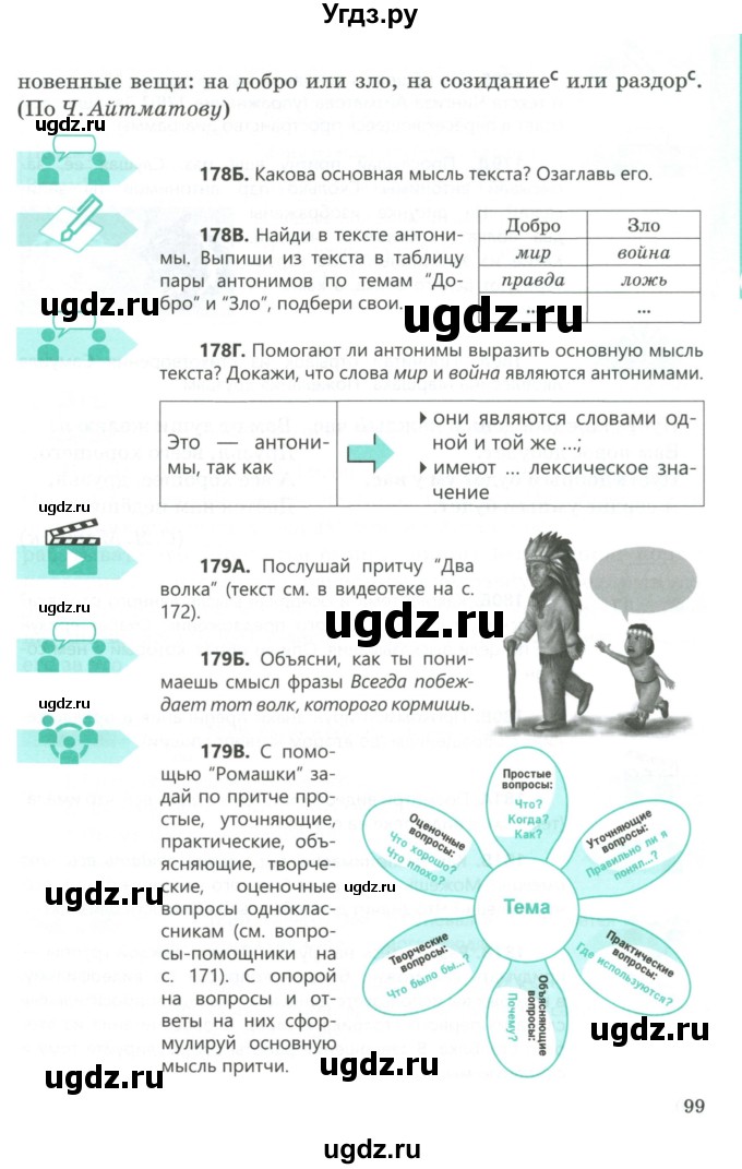 ГДЗ (Учебник) по русскому языку 5 класс Сабитова З.К. / часть 1. страница / 99