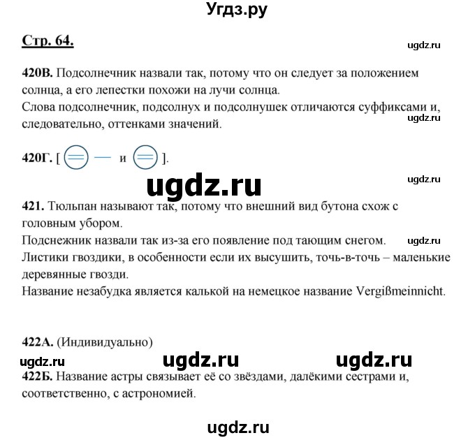 ГДЗ (Решебник) по русскому языку 5 класс Сабитова З.К. / часть 2. страница / 64