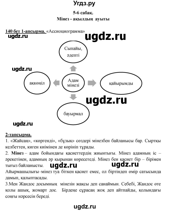 ГДЗ (Решебник) по казахскому языку 5 класс Дәулетбекова Ж.Т. / страница / 140