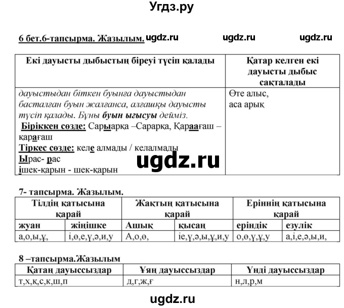 ГДЗ (Решебник) по казахскому языку 5 класс Дәулетбекова Ж.Т. / страница / 6