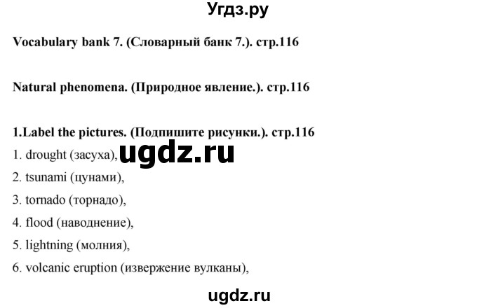 ГДЗ (Решебник) по английскому языку 7 класс (рабочая тетрадь Excel) Эванс В. / страница / 116