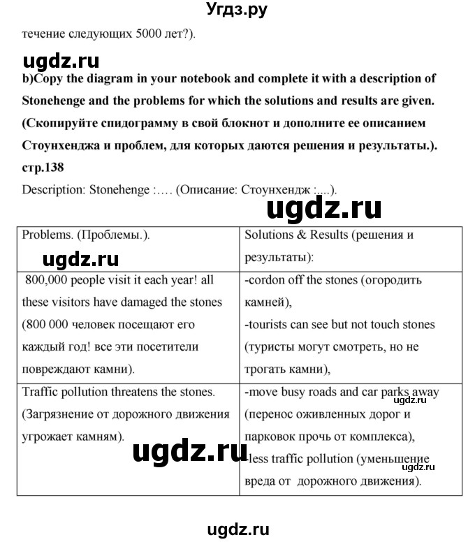 ГДЗ (Решебник) по английскому языку 7 класс (рабочая тетрадь Excel) Эванс В. / страница / 138(продолжение 5)