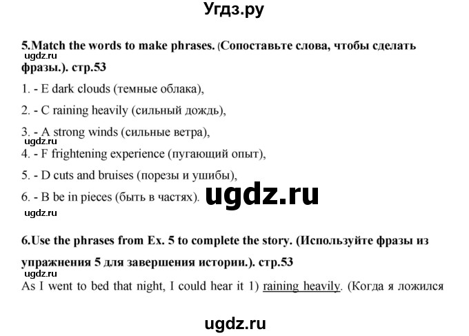 ГДЗ (Решебник) по английскому языку 7 класс (рабочая тетрадь Excel) Эванс В. / страница / 53