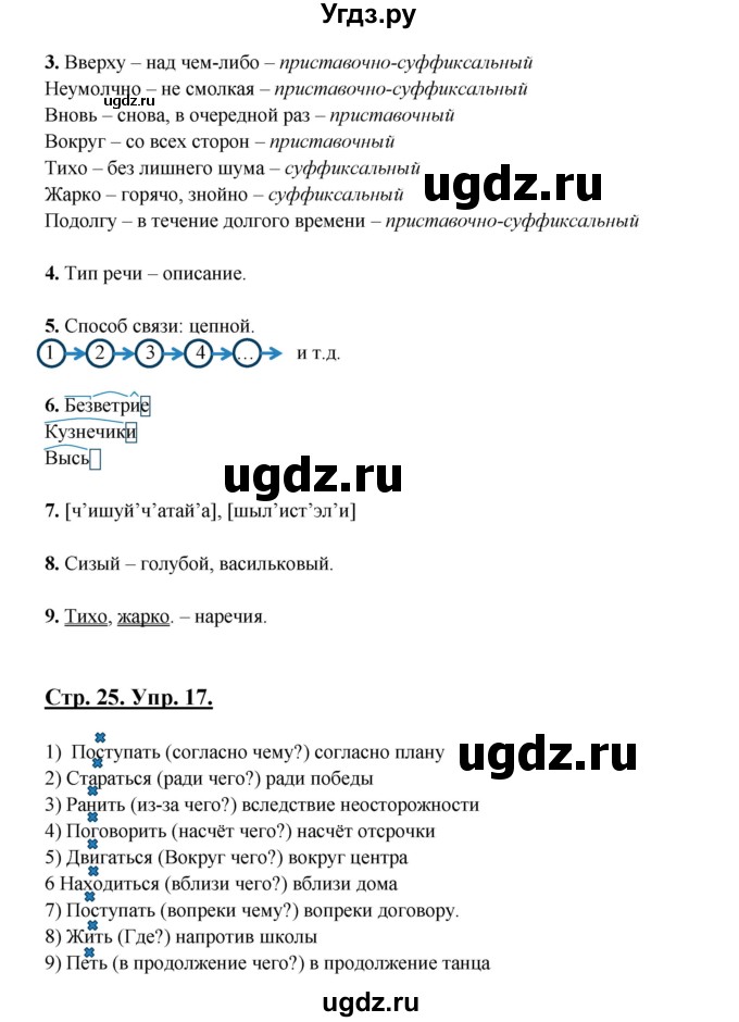 ГДЗ (Решебник) по русскому языку 7 класс (рабочая тетрадь) Склярова В.Л. / часть 2. страница / 25