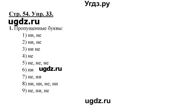 ГДЗ (Решебник) по русскому языку 7 класс (рабочая тетрадь) Склярова В.Л. / часть 2. страница / 54