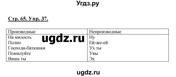 ГДЗ (Решебник) по русскому языку 7 класс (рабочая тетрадь) Склярова В.Л. / часть 2. страница / 65