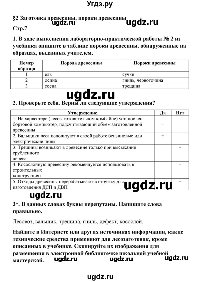 ГДЗ (Решебник) по технологии 6 класс (рабочая тетрадь) Тищенко А.Т. / параграф / 2