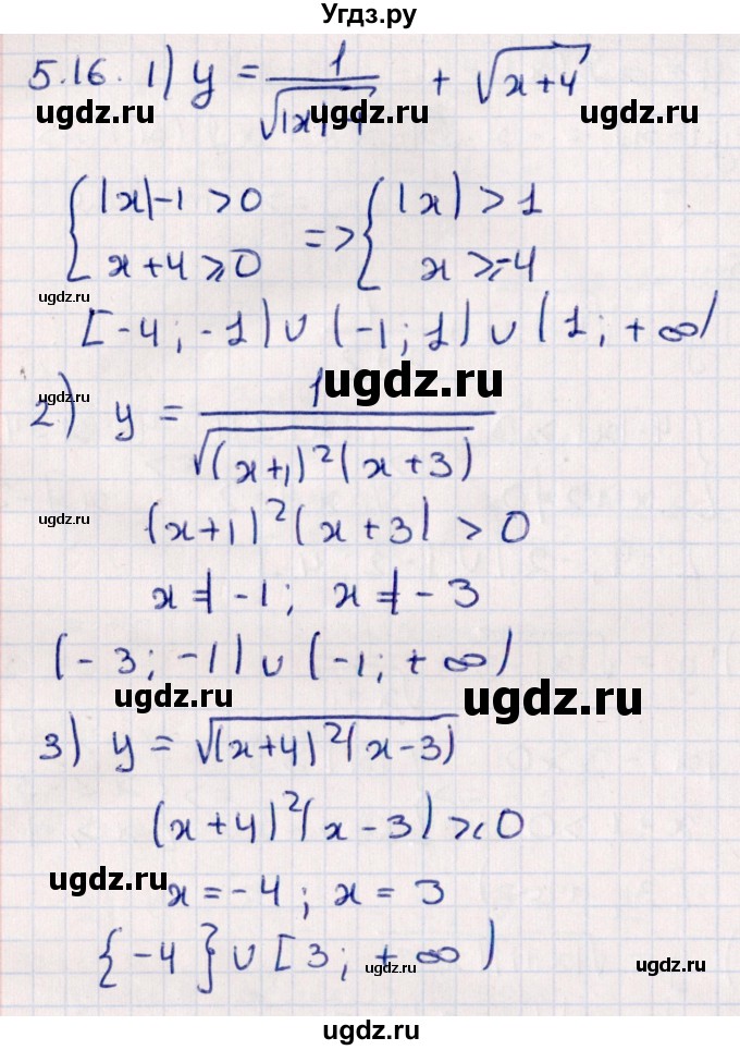 ГДЗ (Решебник №1) по алгебре 10 класс Мерзляк А.Г. / §5 / 5.16
