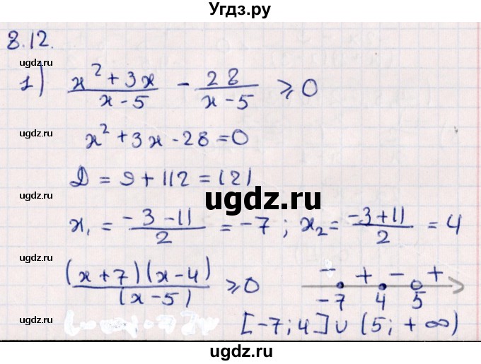 ГДЗ (Решебник №1) по алгебре 10 класс Мерзляк А.Г. / §8 / 8.12