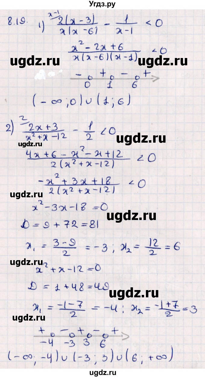 ГДЗ (Решебник №1) по алгебре 10 класс Мерзляк А.Г. / §8 / 8.19