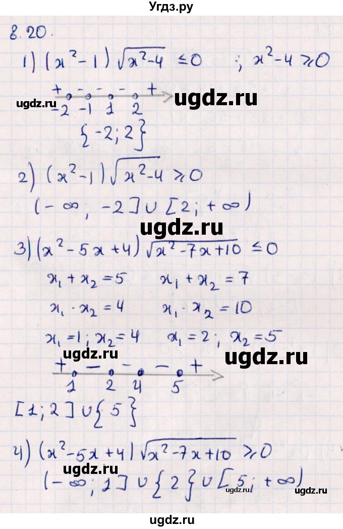 ГДЗ (Решебник №1) по алгебре 10 класс Мерзляк А.Г. / §8 / 8.20