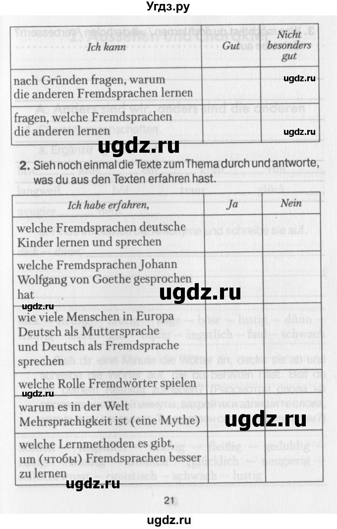 ГДЗ (Учебник) по немецкому языку 7 класс (рабочая тетрадь) Будько А.Ф. / страница / 21