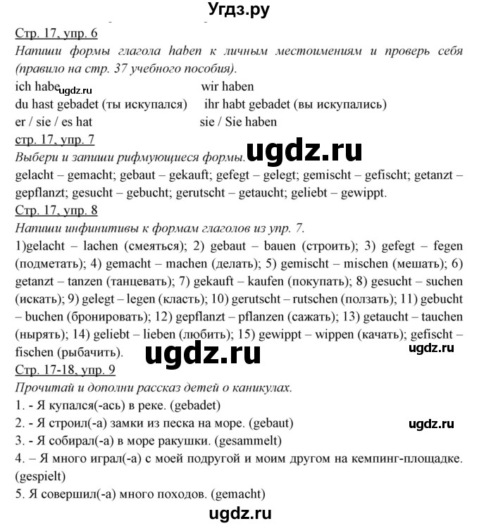 ГДЗ (Решебник) по немецкому языку 5 класс (рабочая тетрадь) Будько А.Ф. / страница / 17