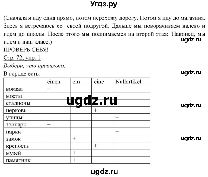 ГДЗ (Решебник) по немецкому языку 5 класс (рабочая тетрадь) Будько А.Ф. / страница / 72(продолжение 2)