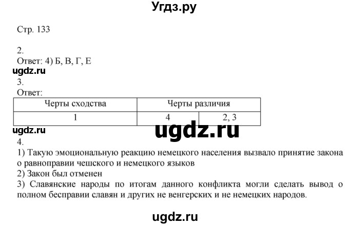 ГДЗ (Решебник) по истории 9 класс (рабочая тетрадь Всеобщая история. История нового времени) Юдовская А.Я. / страница / 133