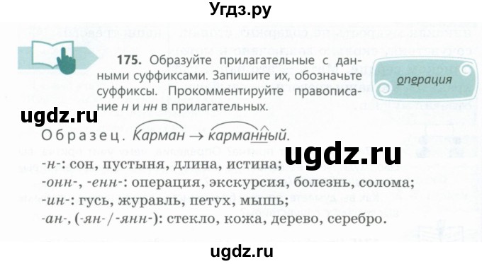 ГДЗ (Учебник) по русскому языку 6 класс Сабитова З.К. / упражнение / 175