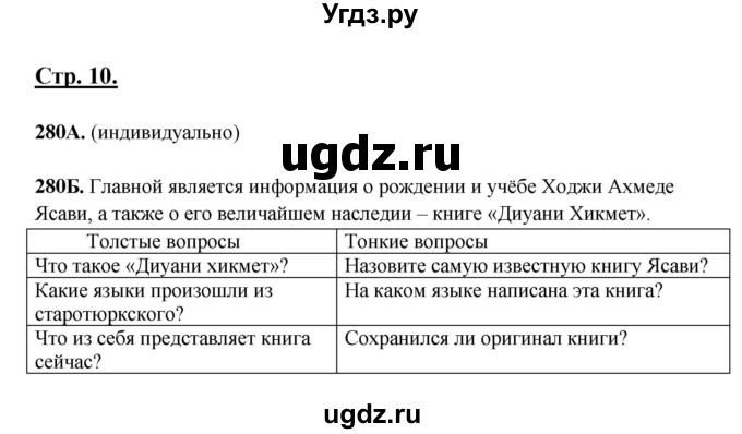 ГДЗ (Решебник) по русскому языку 6 класс Сабитова З.К. / упражнение / 280