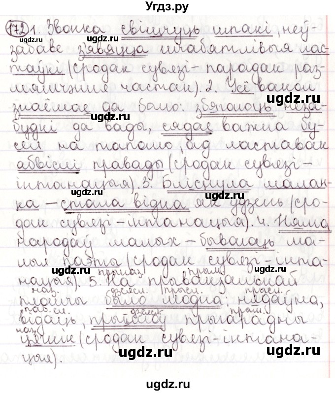 ГДЗ (Решебник №1) по белорусскому языку 9 класс Валочка Г.М. / практыкаванне / 172