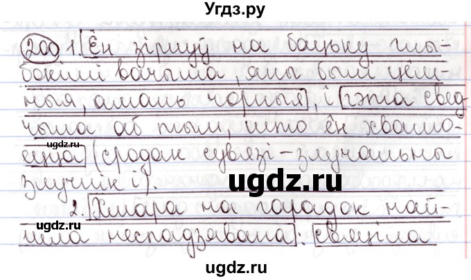 ГДЗ (Решебник №1) по белорусскому языку 9 класс Валочка Г.М. / практыкаванне / 200