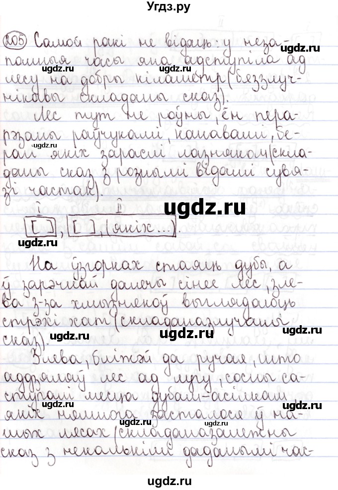ГДЗ (Решебник №1) по белорусскому языку 9 класс Валочка Г.М. / практыкаванне / 205