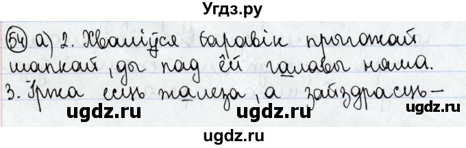 ГДЗ (Решебник №1) по белорусскому языку 9 класс Валочка Г.М. / практыкаванне / 54