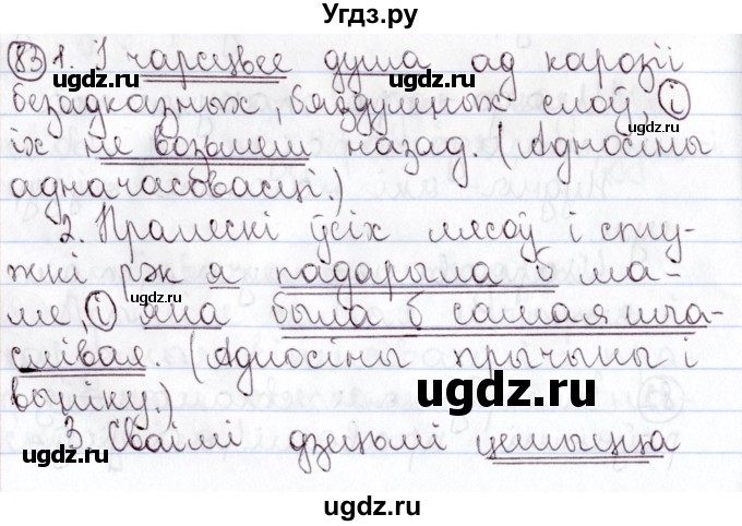 ГДЗ (Решебник №1) по белорусскому языку 9 класс Валочка Г.М. / практыкаванне / 83