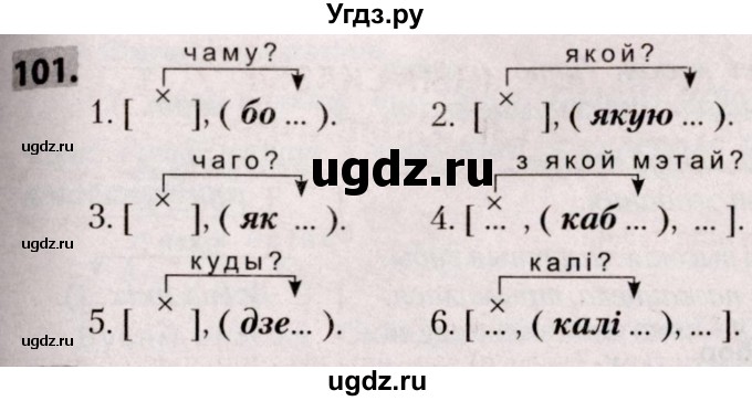 ГДЗ (Решебник №2) по белорусскому языку 9 класс Валочка Г.М. / практыкаванне / 101