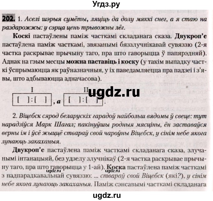 ГДЗ (Решебник №2) по белорусскому языку 9 класс Валочка Г.М. / практыкаванне / 202