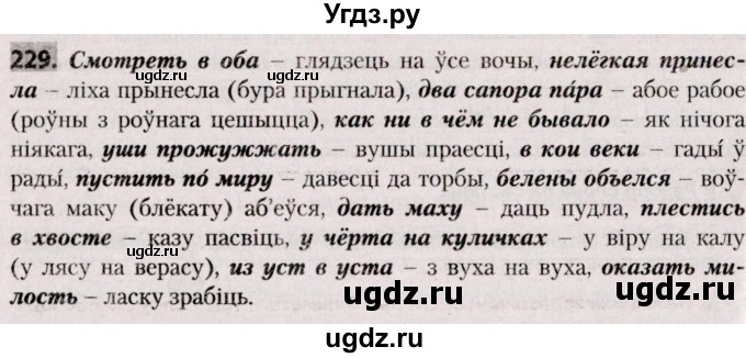 ГДЗ (Решебник №2) по белорусскому языку 9 класс Валочка Г.М. / практыкаванне / 229