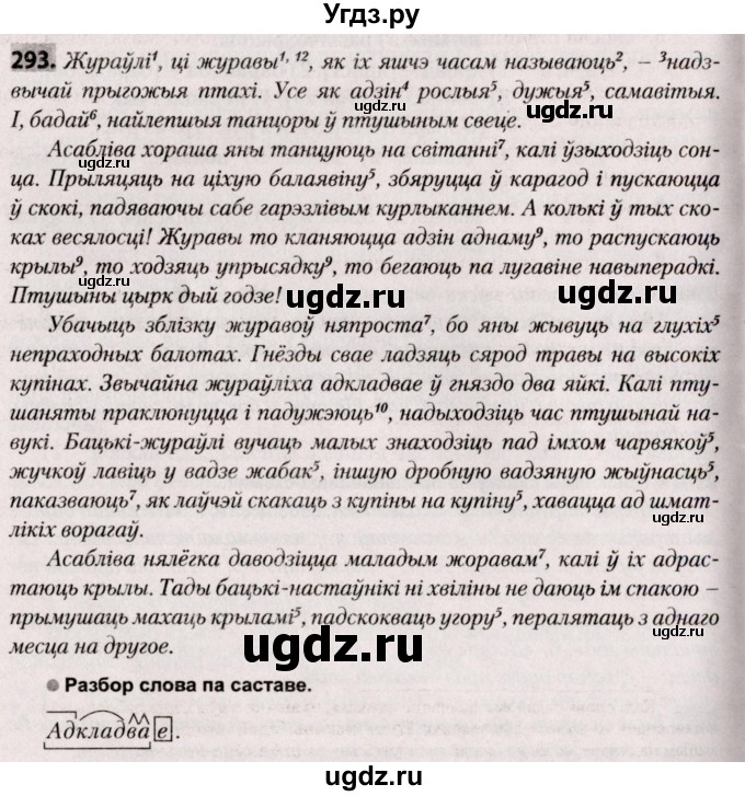 ГДЗ (Решебник №2) по белорусскому языку 9 класс Валочка Г.М. / практыкаванне / 293