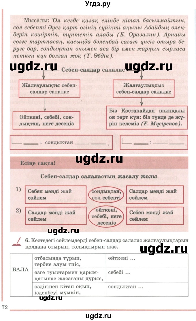 ГДЗ (Учебник) по казахскому языку 9 класс Даулетбекова Ж. / страница / 72