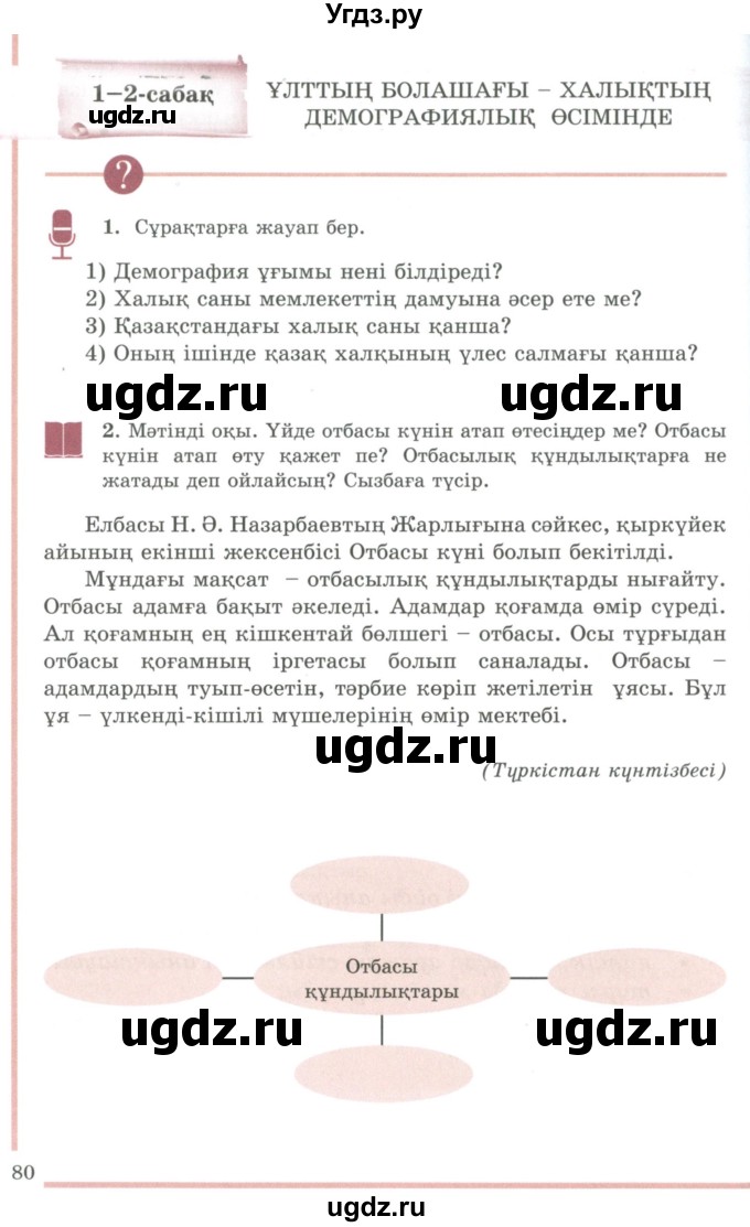 ГДЗ (Учебник) по казахскому языку 9 класс Даулетбекова Ж. / страница / 80