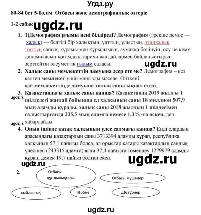 ГДЗ (Решебник) по казахскому языку 9 класс Даулетбекова Ж. / страница / 80