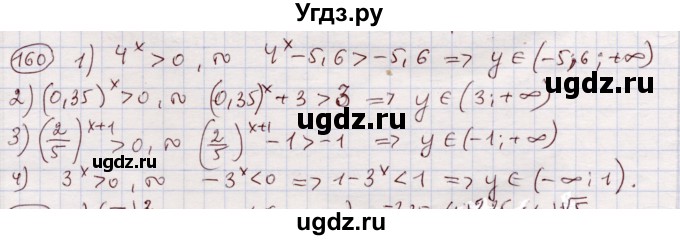 ГДЗ (Решебник) по алгебре 11 класс Абылкасымова А.Е. / упражнение / 160