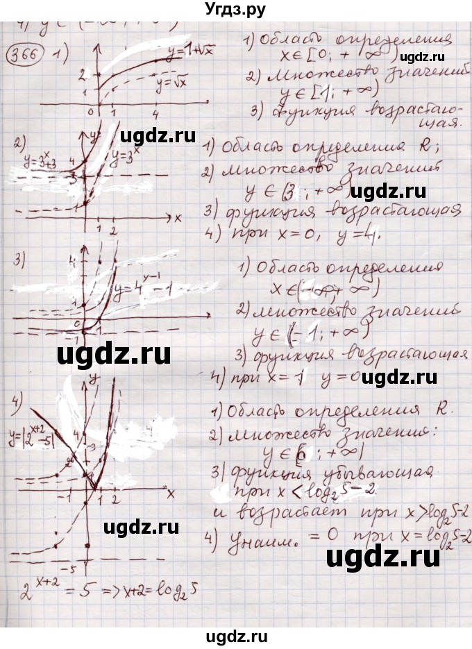 ГДЗ (Решебник) по алгебре 11 класс Абылкасымова А.Е. / упражнение / 366