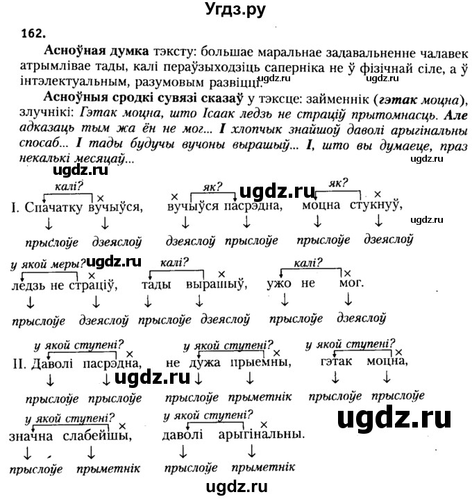 ГДЗ (Решебник №2 к учебнику 2015) по белорусскому языку 7 класс Валочка Г.М. / практыкаванне / 162