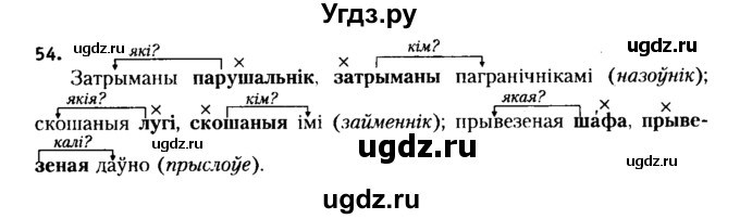 ГДЗ (Решебник №2 к учебнику 2015) по белорусскому языку 7 класс Валочка Г.М. / практыкаванне / 54