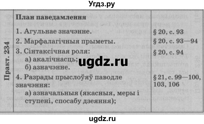 ГДЗ (Решебник №3 к учебнику 2015) по белорусскому языку 7 класс Валочка Г.М. / практыкаванне / 234