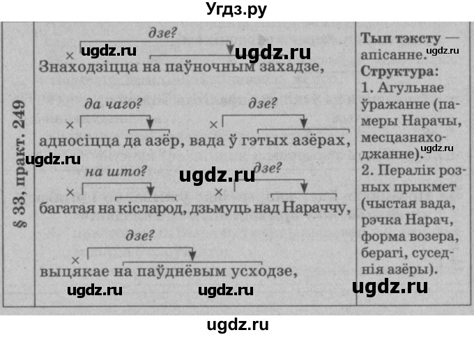 ГДЗ (Решебник №3 к учебнику 2015) по белорусскому языку 7 класс Валочка Г.М. / практыкаванне / 249