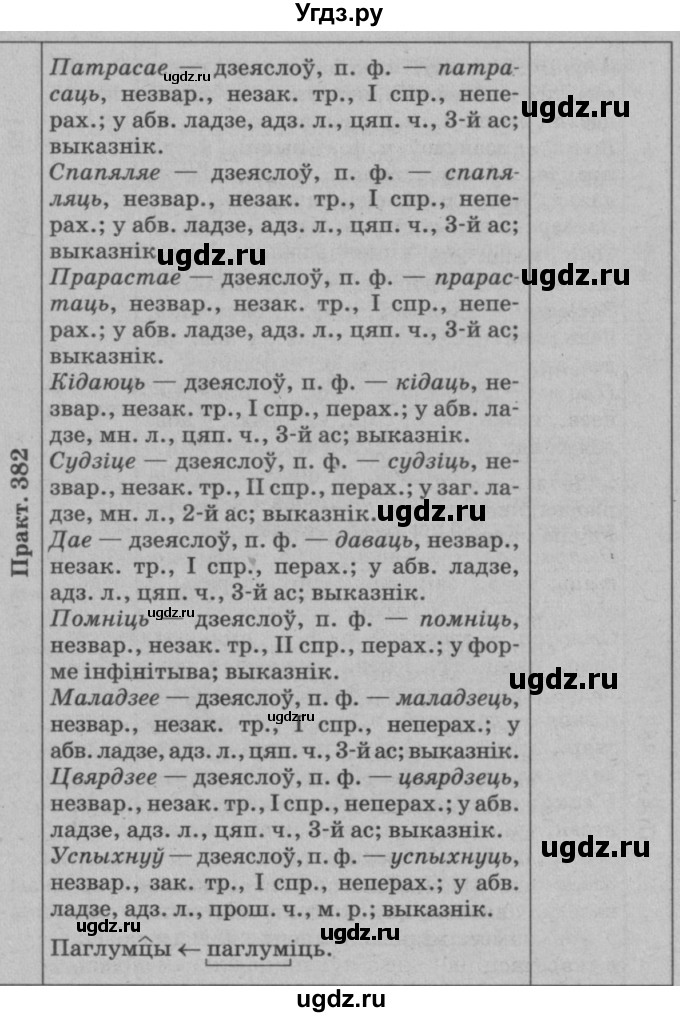 ГДЗ (Решебник №3 к учебнику 2015) по белорусскому языку 7 класс Валочка Г.М. / практыкаванне / 382(продолжение 3)