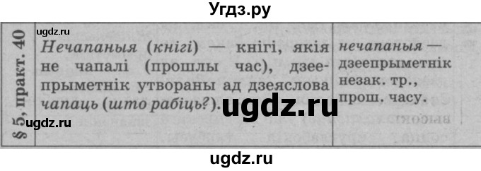 ГДЗ (Решебник №3 к учебнику 2015) по белорусскому языку 7 класс Валочка Г.М. / практыкаванне / 40