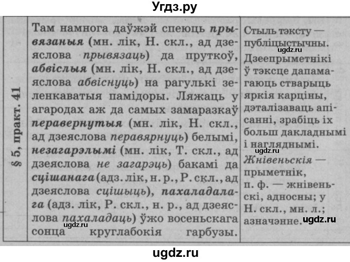 ГДЗ (Решебник №3 к учебнику 2015) по белорусскому языку 7 класс Валочка Г.М. / практыкаванне / 41