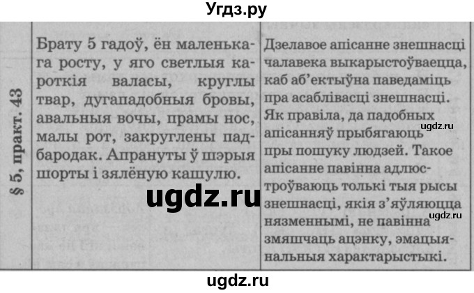 ГДЗ (Решебник №3 к учебнику 2015) по белорусскому языку 7 класс Валочка Г.М. / практыкаванне / 43